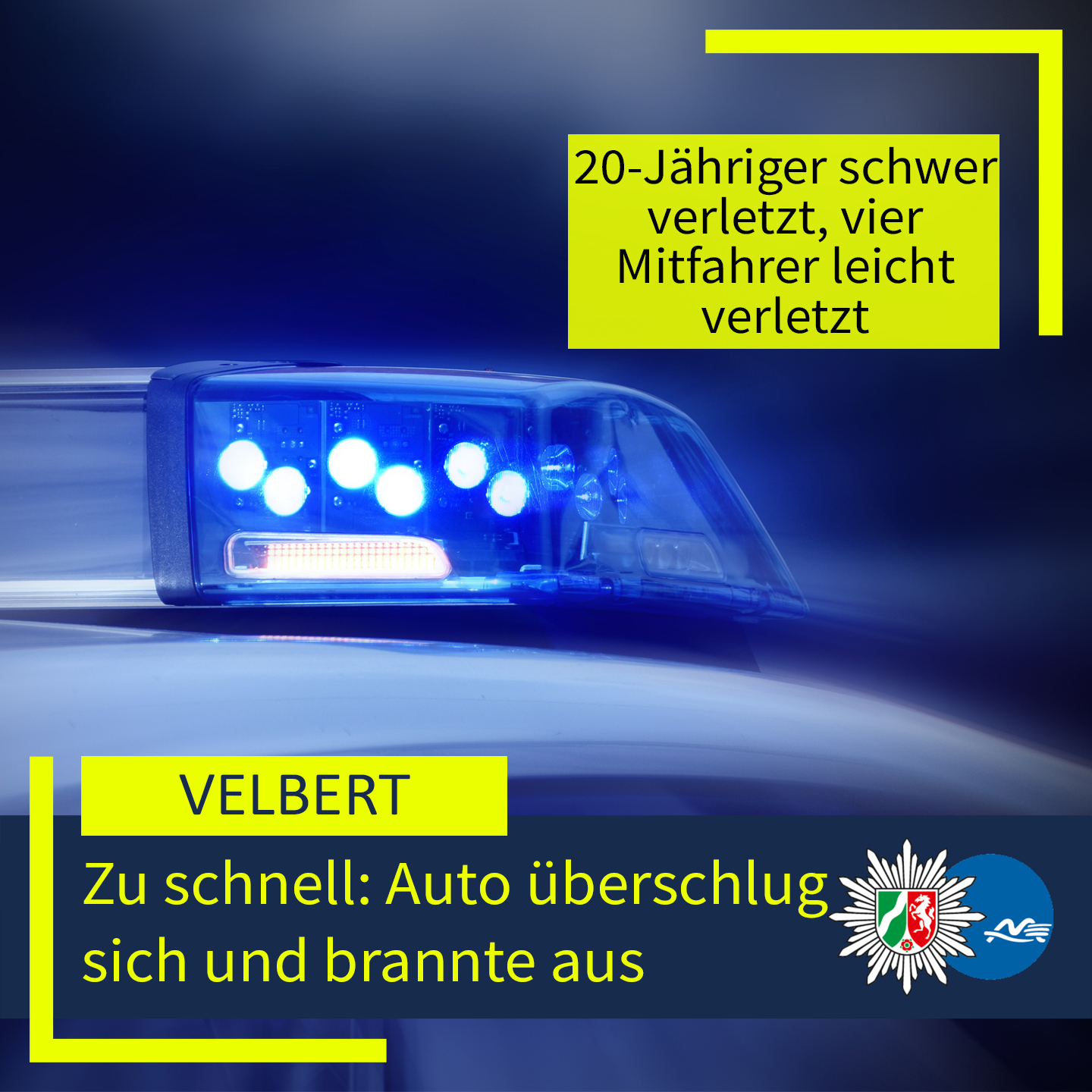 Zu hohe Geschwindigkeit: Auto überschlug sich und brannte aus - Fahrer schwer verletzt